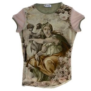 Vintage mesh old painting top